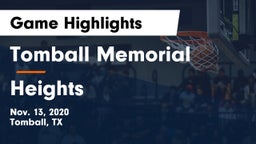 Tomball Memorial  vs Heights  Game Highlights - Nov. 13, 2020