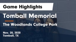 Tomball Memorial  vs The Woodlands College Park  Game Highlights - Nov. 20, 2020