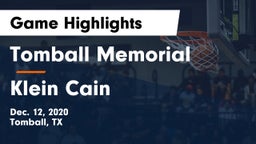 Tomball Memorial  vs Klein Cain  Game Highlights - Dec. 12, 2020