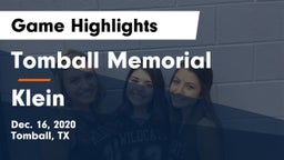 Tomball Memorial  vs Klein  Game Highlights - Dec. 16, 2020