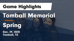 Tomball Memorial  vs Spring  Game Highlights - Dec. 29, 2020