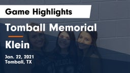 Tomball Memorial  vs Klein  Game Highlights - Jan. 22, 2021