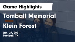 Tomball Memorial  vs Klein Forest  Game Highlights - Jan. 29, 2021