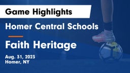 Homer Central Schools vs Faith Heritage  Game Highlights - Aug. 31, 2023