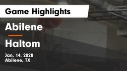 Abilene  vs Haltom  Game Highlights - Jan. 14, 2020