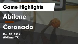 Abilene  vs Coronado  Game Highlights - Dec 06, 2016