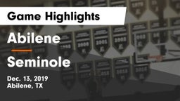 Abilene  vs Seminole  Game Highlights - Dec. 13, 2019