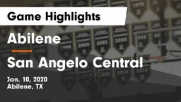 Abilene  vs San Angelo Central  Game Highlights - Jan. 10, 2020