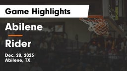 Abilene  vs Rider  Game Highlights - Dec. 28, 2023