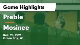 Preble  vs Mosinee  Game Highlights - Dec. 28, 2023