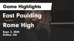 East Paulding  vs Rome High Game Highlights - Sept. 3, 2020