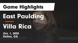 East Paulding  vs Villa Rica  Game Highlights - Oct. 1, 2020