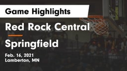 Red Rock Central  vs Springfield  Game Highlights - Feb. 16, 2021
