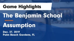 The Benjamin School vs Assumption  Game Highlights - Dec. 27, 2019