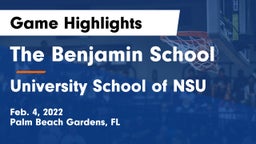 The Benjamin School vs University School of NSU Game Highlights - Feb. 4, 2022
