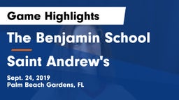 The Benjamin School vs Saint Andrew's Game Highlights - Sept. 24, 2019