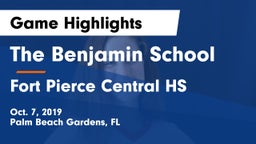 The Benjamin School vs Fort Pierce Central HS Game Highlights - Oct. 7, 2019