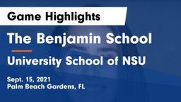 The Benjamin School vs University School of NSU Game Highlights - Sept. 15, 2021