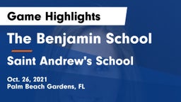 The Benjamin School vs Saint Andrew's School Game Highlights - Oct. 26, 2021