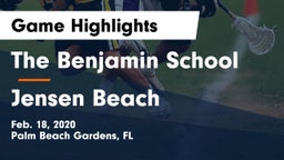 The Benjamin School vs Jensen Beach  Game Highlights - Feb. 18, 2020