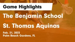 The Benjamin School vs St. Thomas Aquinas  Game Highlights - Feb. 21, 2023