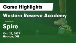 Western Reserve Academy vs Spire  Game Highlights - Oct. 28, 2023