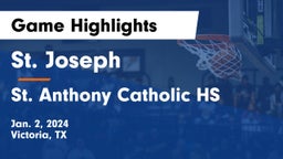 St. Joseph  vs St. Anthony Catholic HS Game Highlights - Jan. 2, 2024