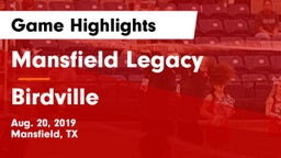 Mansfield Legacy  vs Birdville  Game Highlights - Aug. 20, 2019