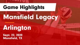 Mansfield Legacy  vs Arlington  Game Highlights - Sept. 22, 2020