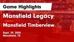 Mansfield Legacy  vs Mansfield Timberview  Game Highlights - Sept. 29, 2020