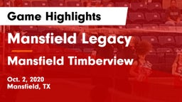 Mansfield Legacy  vs Mansfield Timberview  Game Highlights - Oct. 2, 2020