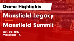 Mansfield Legacy  vs Mansfield Summit  Game Highlights - Oct. 20, 2020