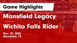Mansfield Legacy  vs Wichita Falls Rider Game Highlights - Nov. 23, 2020