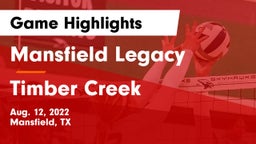 Mansfield Legacy  vs Timber Creek  Game Highlights - Aug. 12, 2022