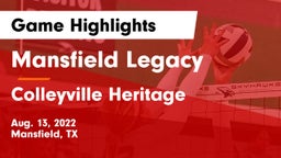Mansfield Legacy  vs Colleyville Heritage  Game Highlights - Aug. 13, 2022