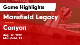 Mansfield Legacy  vs Canyon  Game Highlights - Aug. 12, 2022