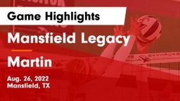 Mansfield Legacy  vs Martin  Game Highlights - Aug. 26, 2022