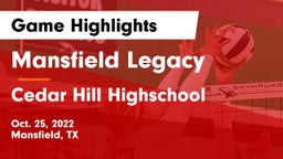 Mansfield Legacy  vs Cedar Hill Highschool Game Highlights - Oct. 25, 2022