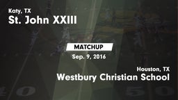 Matchup: Pope John XXIII vs. Westbury Christian School 2016