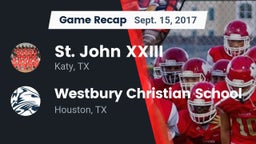 Recap: St. John XXIII  vs. Westbury Christian School 2017