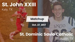 Matchup: Pope John XXIII vs. St. Dominic Savio Catholic  2017