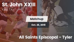 Matchup: Pope John XXIII vs. All Saints Episcopal - Tyler 2018