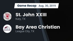 Recap: St. John XXIII  vs. Bay Area Christian  2019