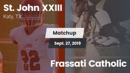 Matchup: Pope John XXIII vs. Frassati Catholic 2019