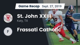 Recap: St. John XXIII  vs. Frassati Catholic 2019