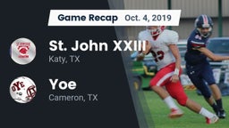 Recap: St. John XXIII  vs. Yoe  2019
