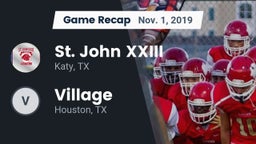 Recap: St. John XXIII  vs. Village  2019