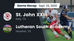 Recap: St. John XXIII  vs. Lutheran South Academy 2020