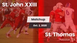 Matchup: Pope John XXIII vs. St. Thomas  2020