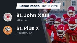 Recap: St. John XXIII  vs. St. Pius X  2020